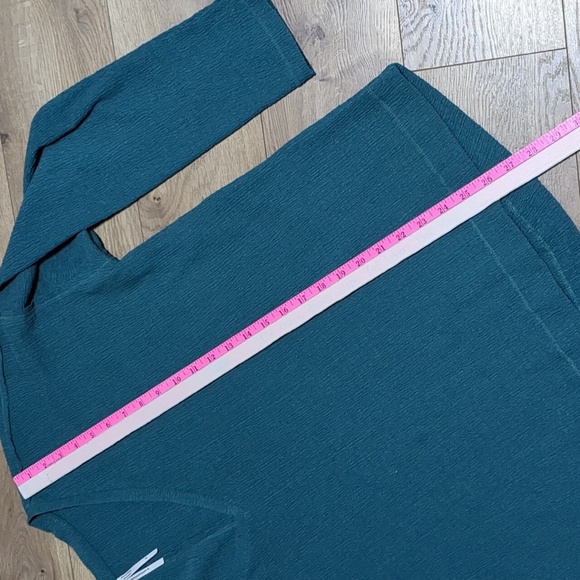 Anthropologie Blouse Top Green emerald 3/4 Sleeve Poly Blend Woman's size XL - Picture 5 of 9